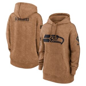 Seattle Seahawks Nike Women's 2023 Salute to Service Pullover Hoodie - Brown