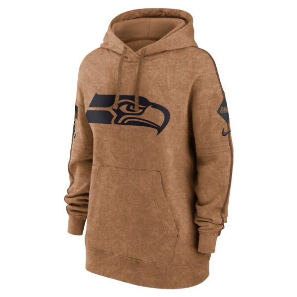 Seattle Seahawks Nike Women's 2023 Salute to Service Pullover Hoodie - Brown