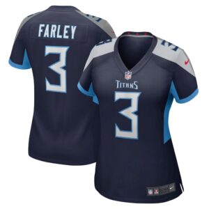 Women's Tennessee Titans Caleb Farley Nike Navy Game Jersey