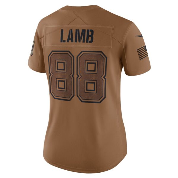 CeeDee Lamb Dallas Cowboys Nike Women's 2023 Salute To Service Limited Jersey - Brown