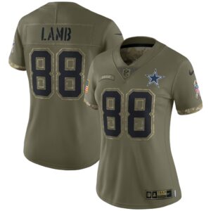 Women's Dallas Cowboys CeeDee Lamb Nike Olive 2022 Salute To Service Limited Jersey