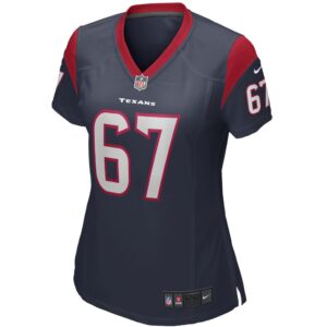 Women's Houston Texans Charlie Heck Nike Navy Game Jersey