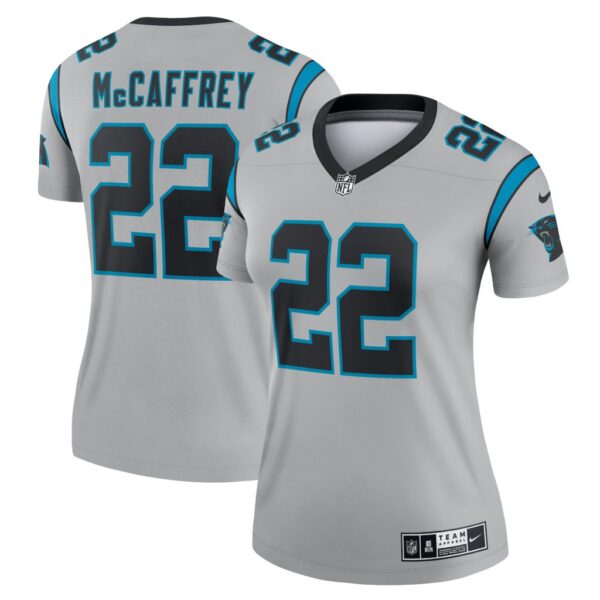 Women's Carolina Panthers Christian McCaffrey Nike Silver Inverted Legend Jersey