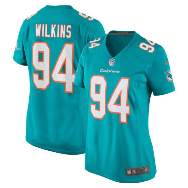 Christian Wilkins Miami Dolphins Nike Women's Team Game Jersey - Aqua