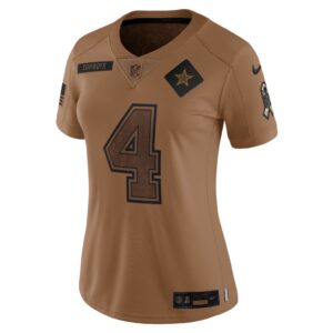 Dak Prescott Dallas Cowboys Nike Women's 2023 Salute To Service Limited Jersey - Brown