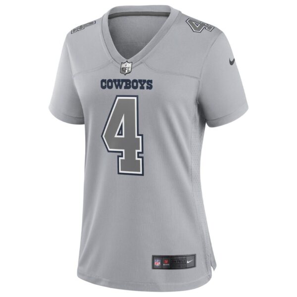 Women's Dallas Cowboys Dak Prescott Nike Gray Atmosphere Fashion Game Jersey