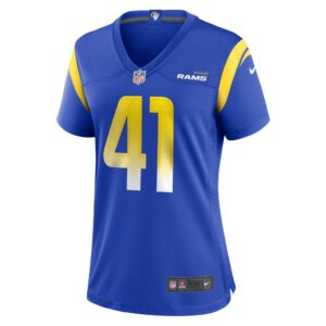 Women's Los Angeles Rams Dan Isom Nike Royal Game Player Jersey