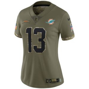 Women's Miami Dolphins Dan Marino Nike Olive 2022 Salute To Service Retired Player Limited Jersey