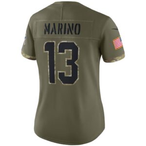 Women's Miami Dolphins Dan Marino Nike Olive 2022 Salute To Service Retired Player Limited Jersey