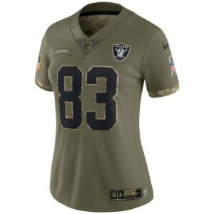 Women's Las Vegas Raiders Darren Waller Nike Olive 2022 Salute To Service Limited Jersey