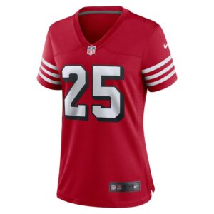 Women's San Francisco 49ers Elijah Mitchell Nike Scarlet Alternate Game Jersey