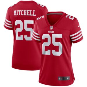 Women's San Francisco 49ers Elijah Mitchell Nike Scarlet Team Player Game Jersey