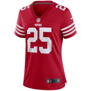 Women's San Francisco 49ers Elijah Mitchell Nike Scarlet Team Player Game Jersey