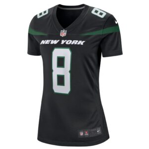 Women's New York Jets Elijah Moore Nike Stealth Black Game Jersey