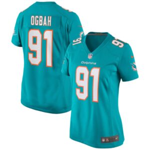 Women's Miami Dolphins Emmanuel Ogbah Nike Aqua Game Jersey