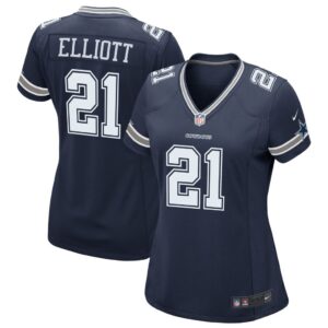 Women's Nike Ezekiel Elliott Navy Dallas Cowboys Game Team Jersey