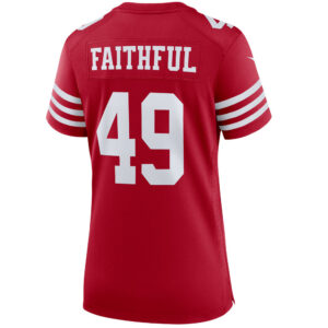 Women's San Francisco 49ers Faithful 49 Nike Scarlet Player Game Jersey