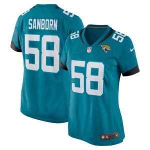 Women's Jacksonville Jaguars Garrison Sanborn Nike Teal Home Game Player Jersey