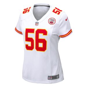 Women's Kansas City Chiefs George Karlaftis Nike White Away Game Player Jersey