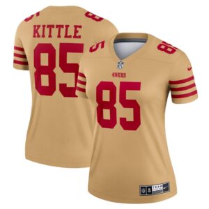 Women's San Francisco 49ers George Kittle Nike Gold Team Inverted Legend Jersey