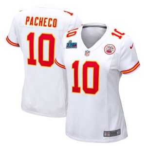 Women's Kansas City Chiefs Isiah Pacheco Nike White Super Bowl LVII Patch Away Game Jersey