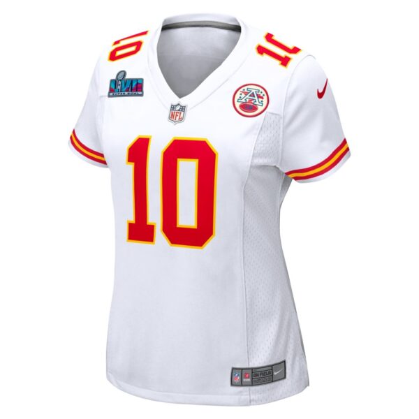 Women's Kansas City Chiefs Isiah Pacheco Nike White Super Bowl LVII Patch Away Game Jersey