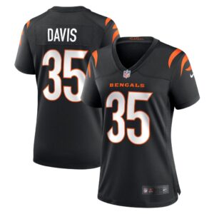 Women's Cincinnati Bengals Jalen Davis Nike Black Game Player Jersey