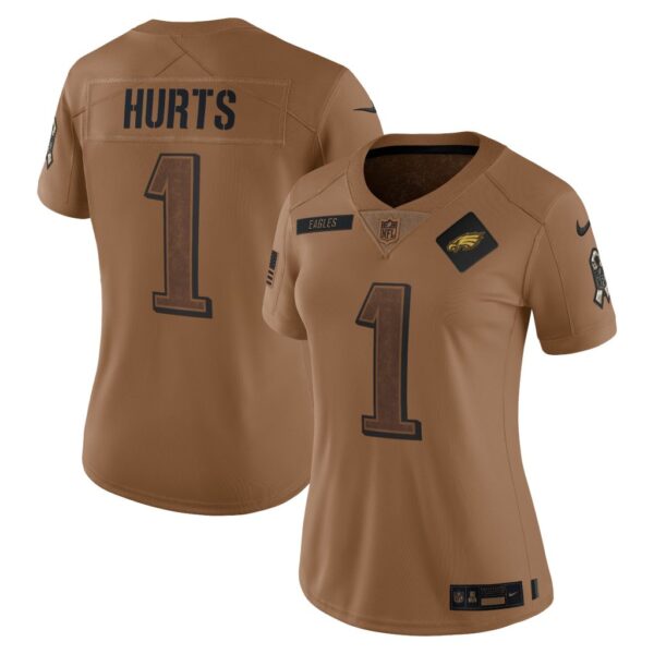 Jalen Hurts Philadelphia Eagles Nike Women's 2023 Salute To Service Limited Jersey - Brown