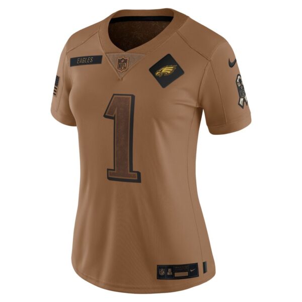 Jalen Hurts Philadelphia Eagles Nike Women's 2023 Salute To Service Limited Jersey - Brown