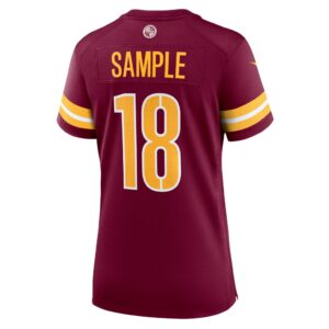 Women's Washington Commanders Jalen Sample Nike Burgundy Team Game Jersey