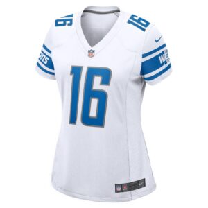 Women's Detroit Lions Jared Goff Nike White Game Player Jersey