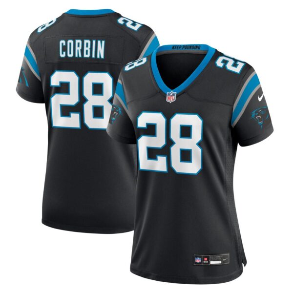 Jashaun Corbin Carolina Panthers Nike Women's Team Game Jersey - Black