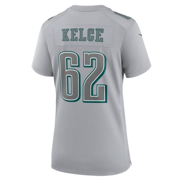 Women's Philadelphia Eagles Jason Kelce Nike Gray Super Bowl LVII Patch Atmosphere Fashion Game Jersey