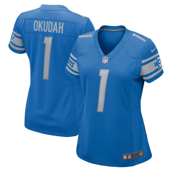 Women's Detroit Lions Jeff Okudah Nike Blue Game Jersey