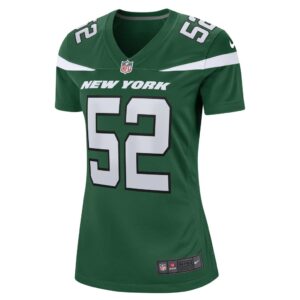 Women's New York Jets Jermaine Johnson II Nike Gotham Green Game Player Jersey