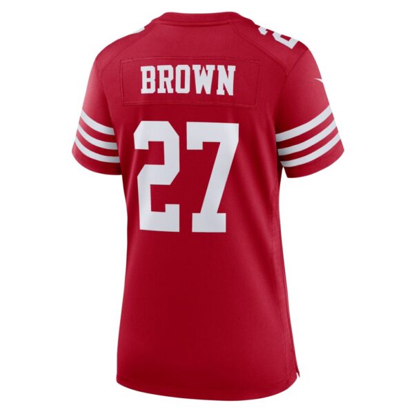 Women's San Francisco 49ers Ji'Ayir Brown Nike Scarlet Team Game Jersey