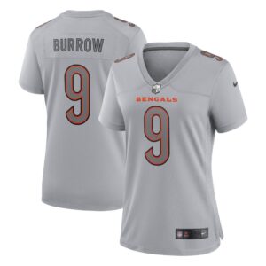 Women's Cincinnati Bengals Joe Burrow Nike Gray Atmosphere Fashion Game Jersey