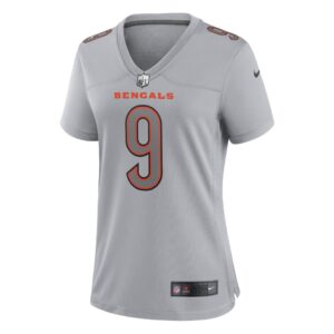 Women's Cincinnati Bengals Joe Burrow Nike Gray Atmosphere Fashion Game Jersey