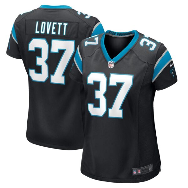 Women's Carolina Panthers John Lovett Nike Black Game Player Jersey