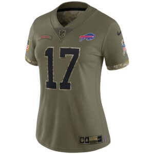 Women's Buffalo Bills Josh Allen Nike Olive 2022 Salute To Service Limited Jersey