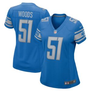 Women's Detroit Lions Josh Woods Nike Blue Player Game Jersey