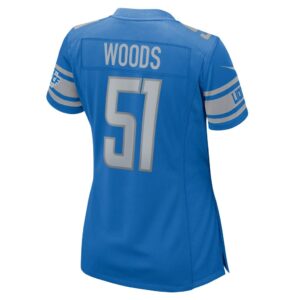 Women's Detroit Lions Josh Woods Nike Blue Player Game Jersey