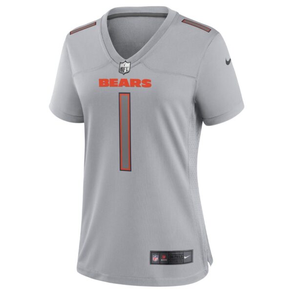 Women's Chicago Bears Justin Fields Nike Gray Atmosphere Fashion Game Jersey