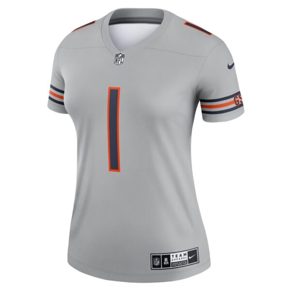 Women's Chicago Bears Justin Fields Nike Gray Inverted Legend Jersey