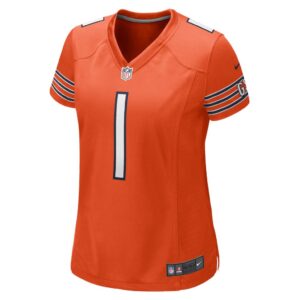 Women's Chicago Bears Justin Fields Nike Orange Game Jersey