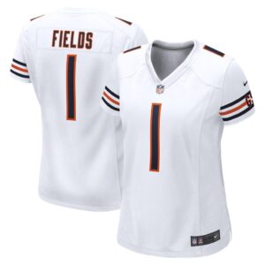 Women's Chicago Bears Justin Fields Nike White Game Jersey