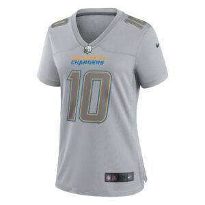 Women's Los Angeles Chargers Justin Herbert Nike Gray Atmosphere Fashion Game Jersey