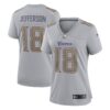 Women's Minnesota Vikings Justin Jefferson Nike Gray Atmosphere Fashion Game Jersey