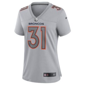 Women's Denver Broncos Justin Simmons Nike Gray Atmosphere Fashion Game Jersey