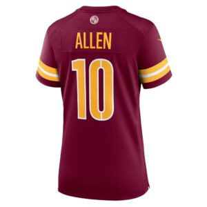 Women's Washington Commanders Kazmeir Allen Nike Burgundy Team Game Jersey